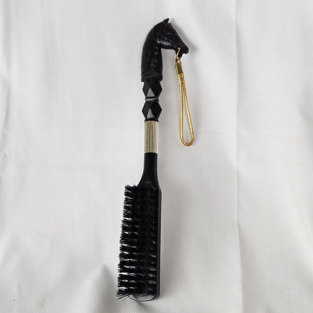 vintage horse head brush equestrian stallion buck head handle Hong Kong knight